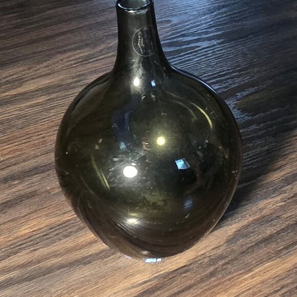 IKEA Hand-Blown Quality Smokey Green Bulbus Contemporary Style Bud Vase NWT - Picture 5 of 5